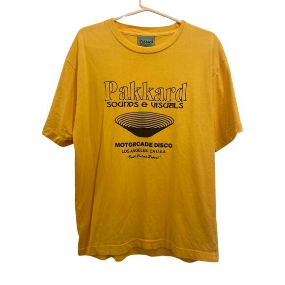 Vintage Pakkard Sounds & Visuals Yellow Tee; Size Medium - Picture 1 of 3